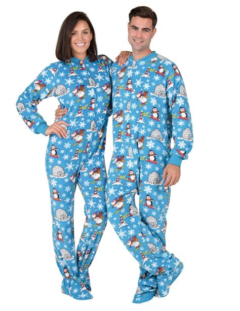 one piece footed pajamas